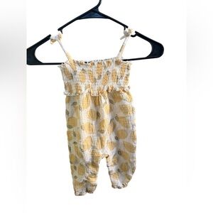 Sunny Lemon Print Kids Romper